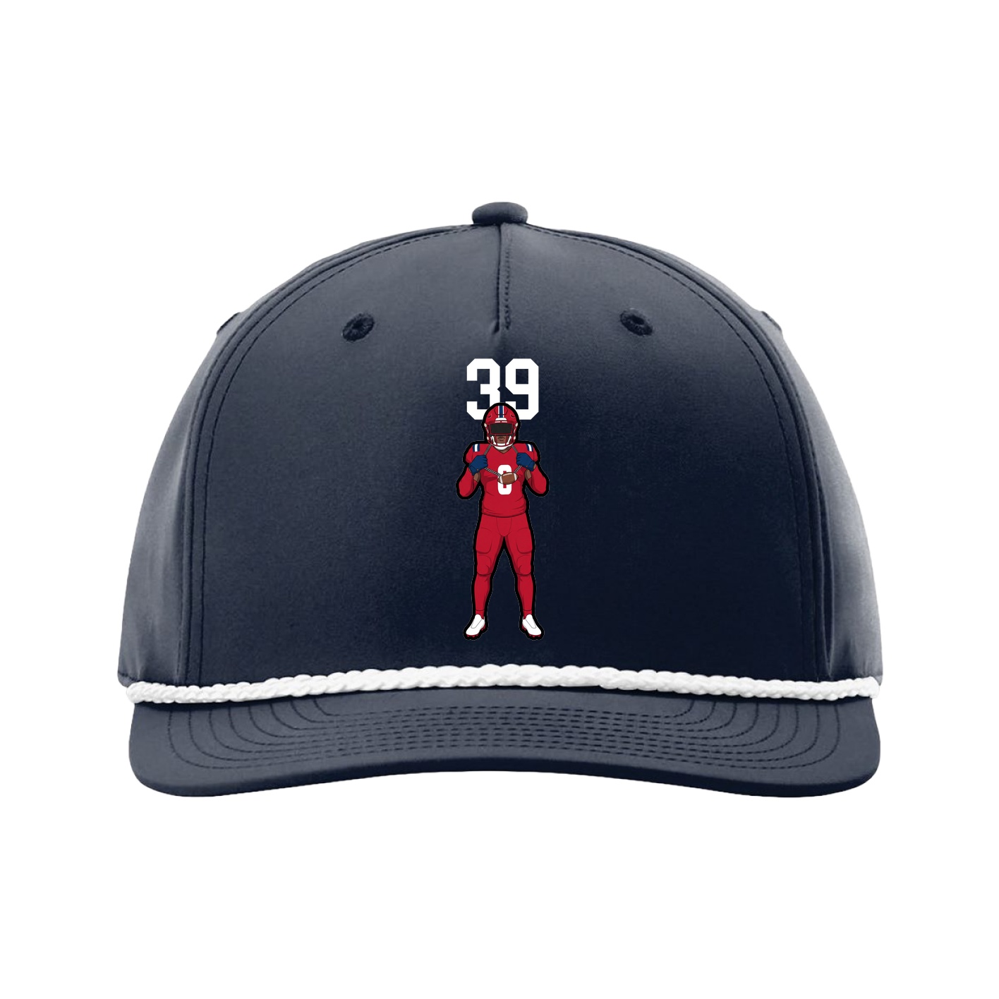 Five-Panel Classic Rope Cap — Number Top in Navy