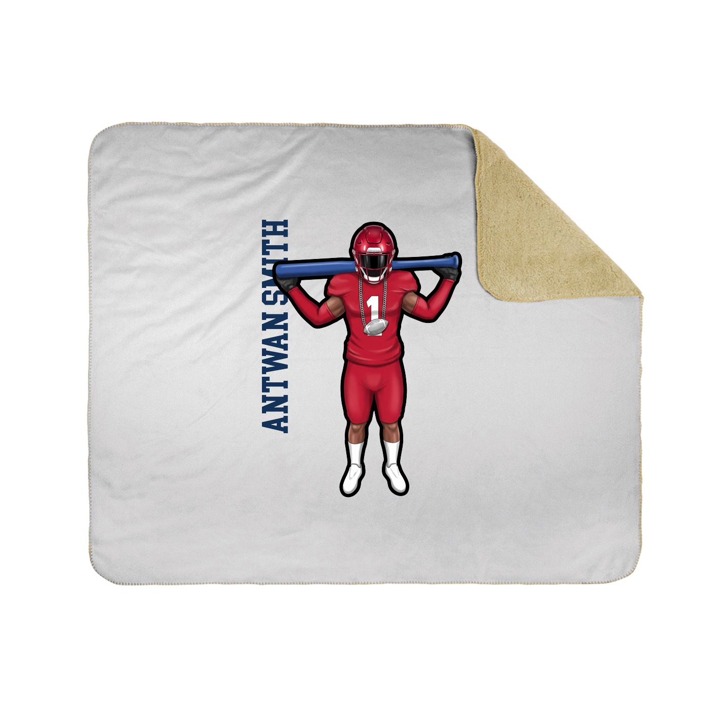Throw Blanket — Name Vertical in White