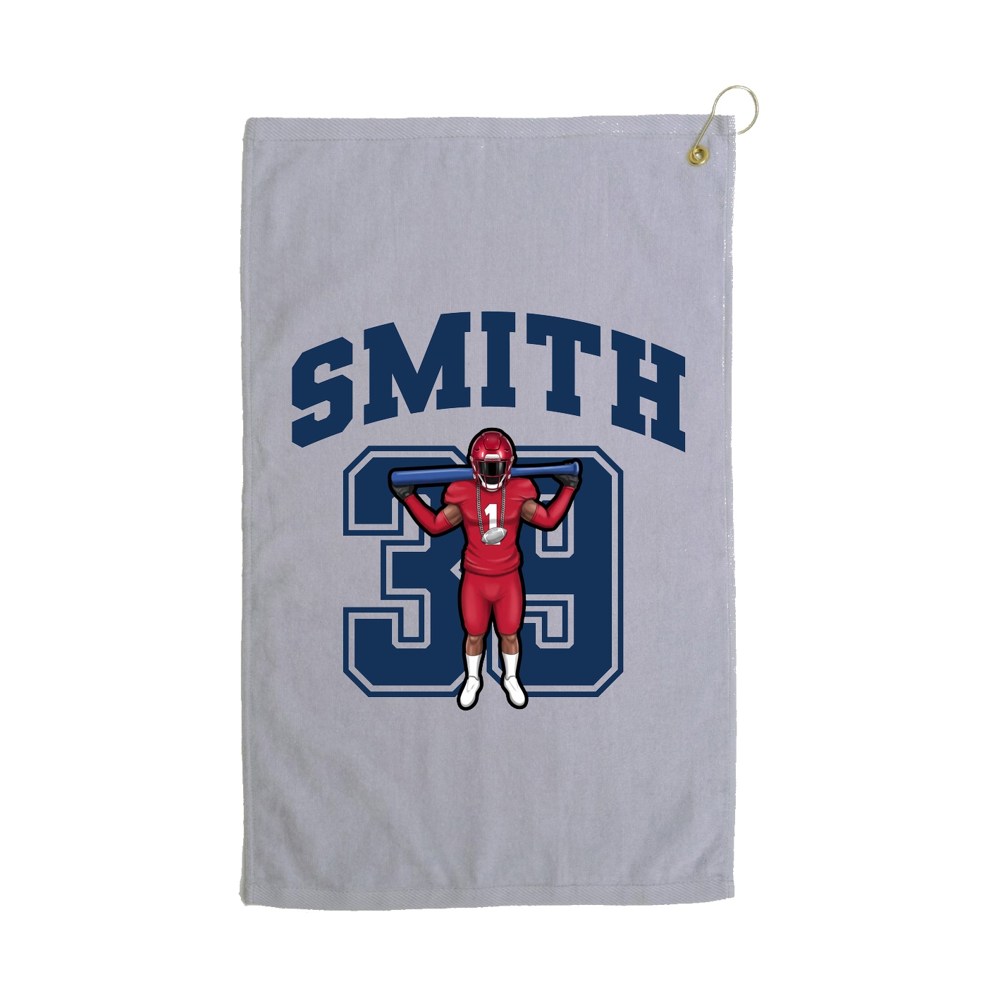 Golf Towel — Number in Grey