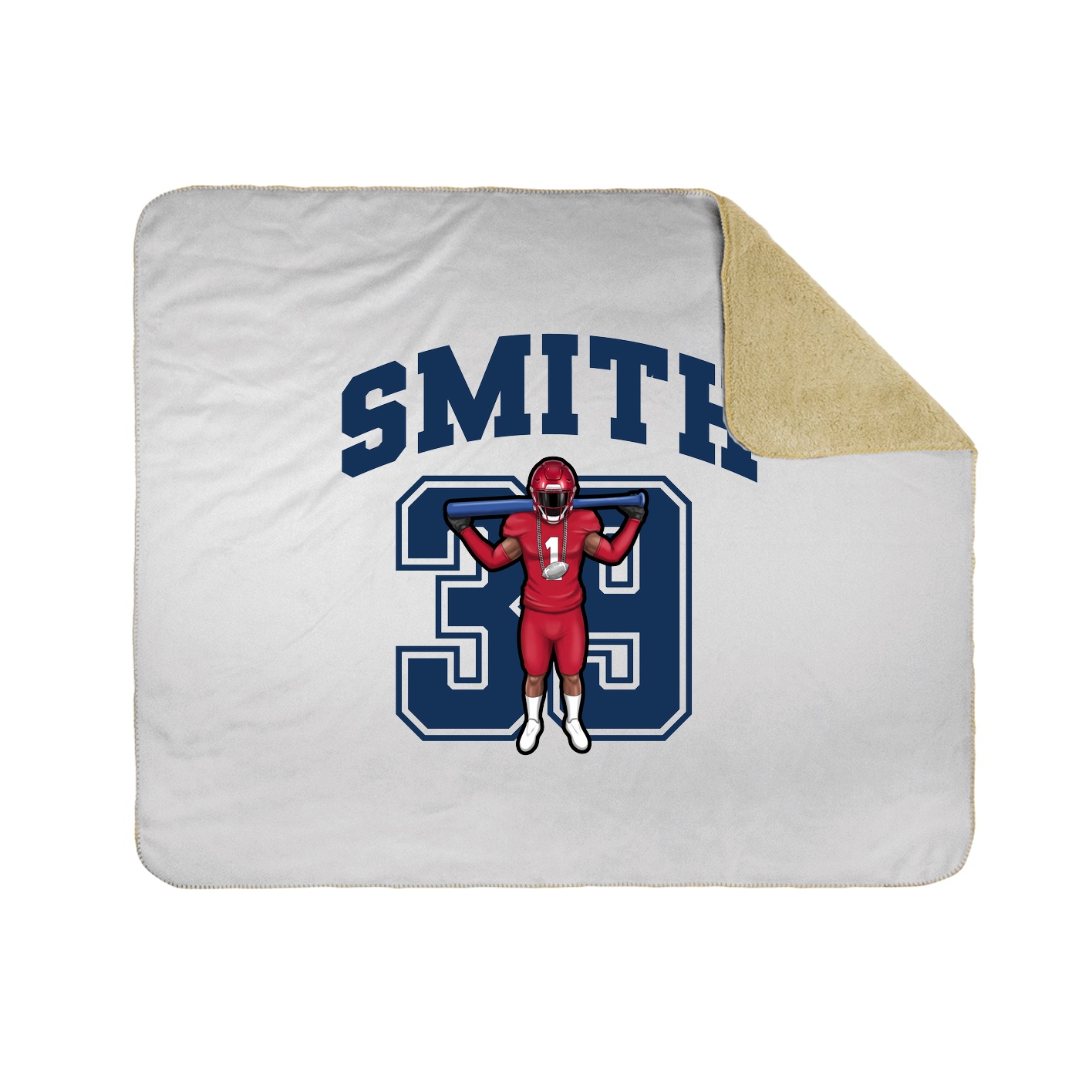 Throw Blanket — Number in White