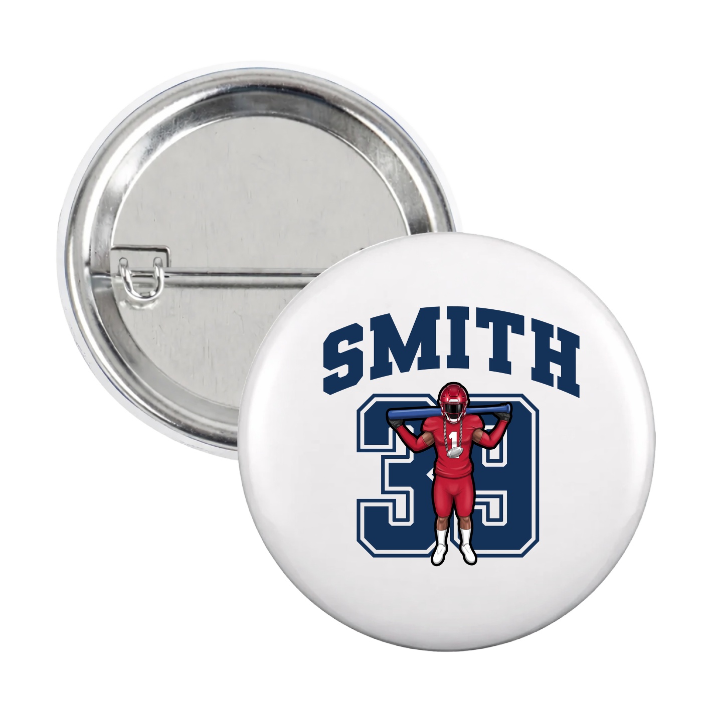 Game Day Button — Number in White