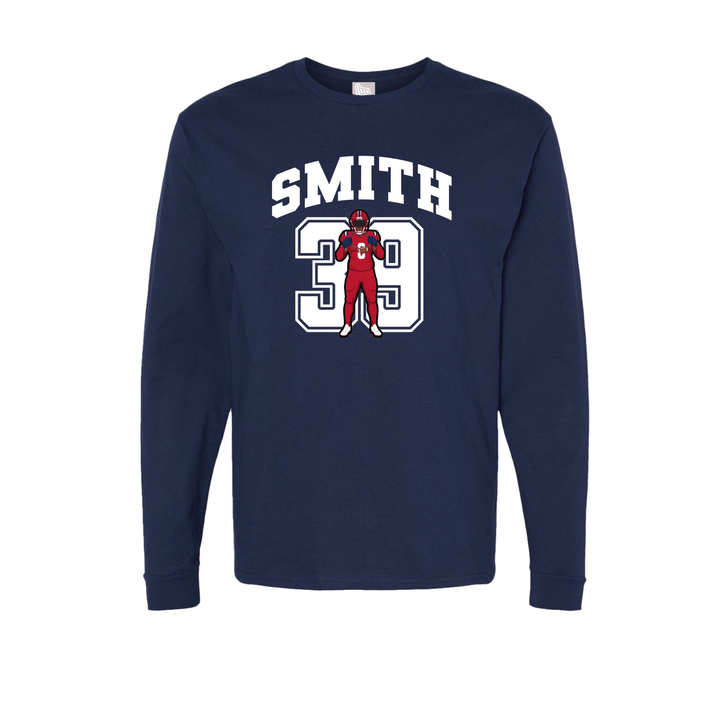 Long Sleeve Tee — Number in Navy