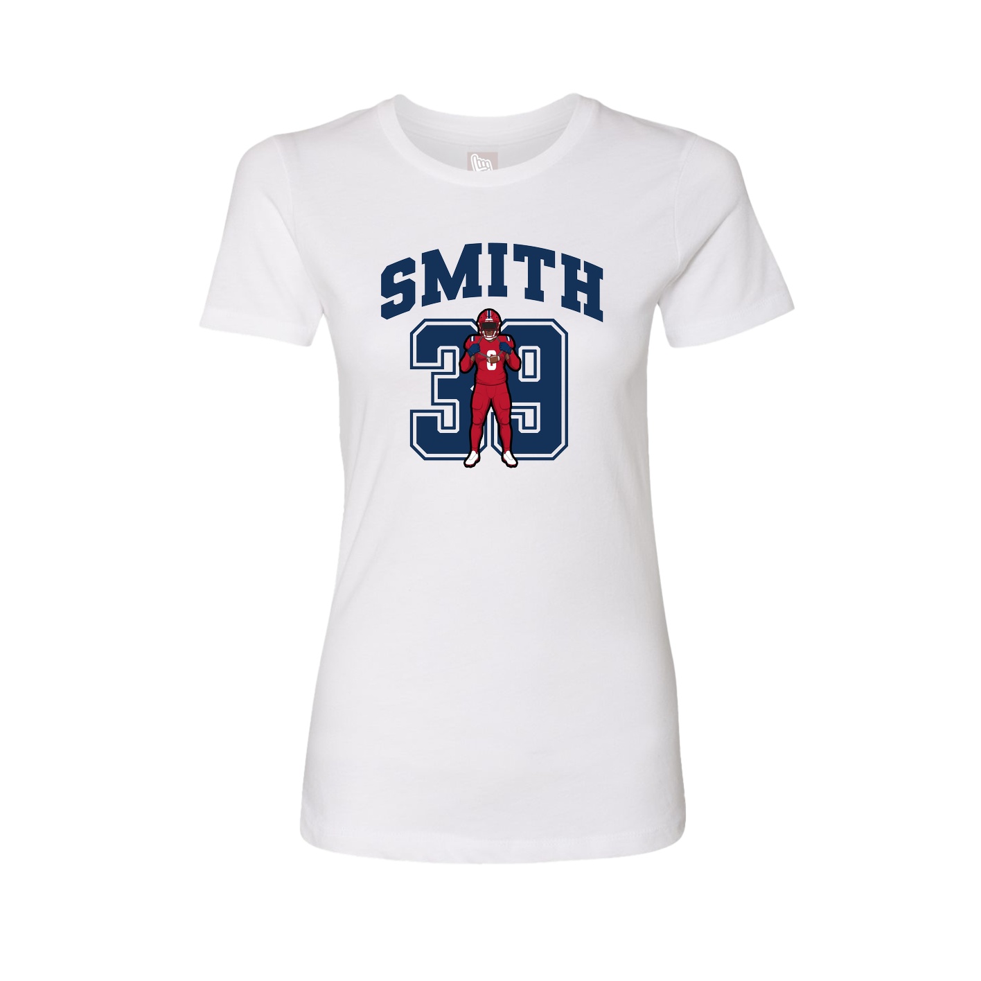 Fitted Women's Tee — Number in White
