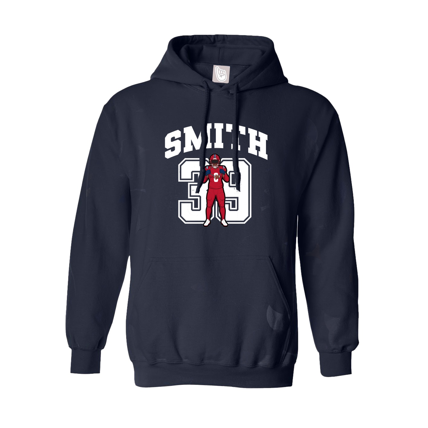 Youth Hoodie — Number in Navy
