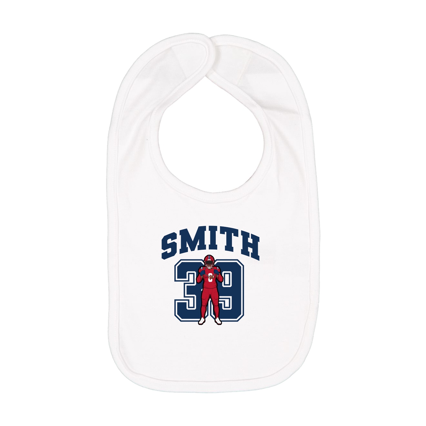 Infant Bib — Number in White