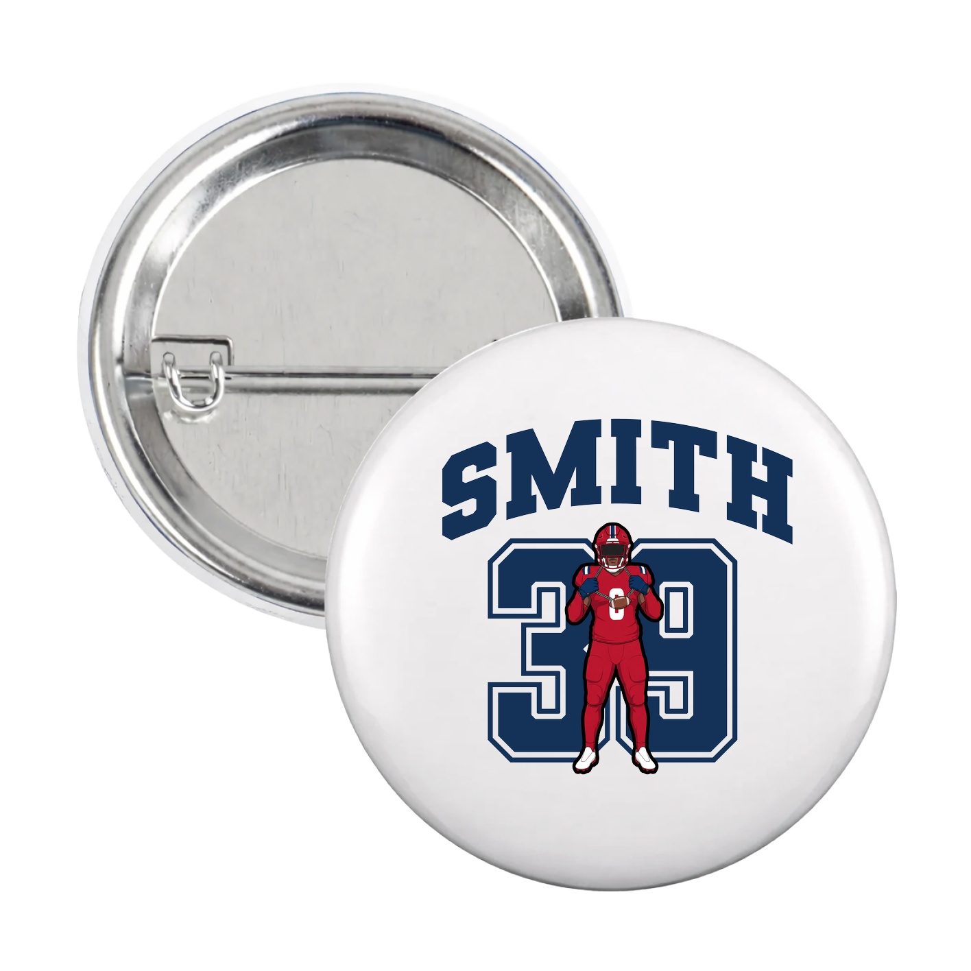 Game Day Button — Number in White