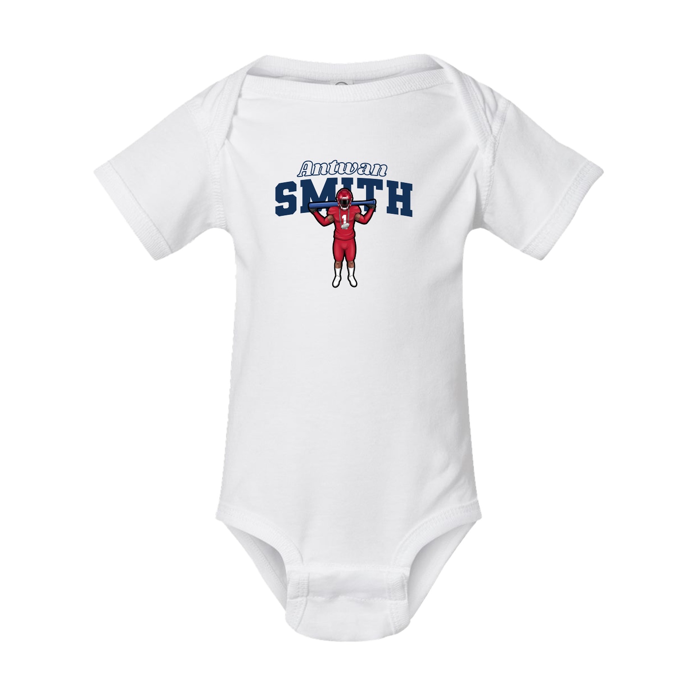 Baby Onesie — Name Arch in White