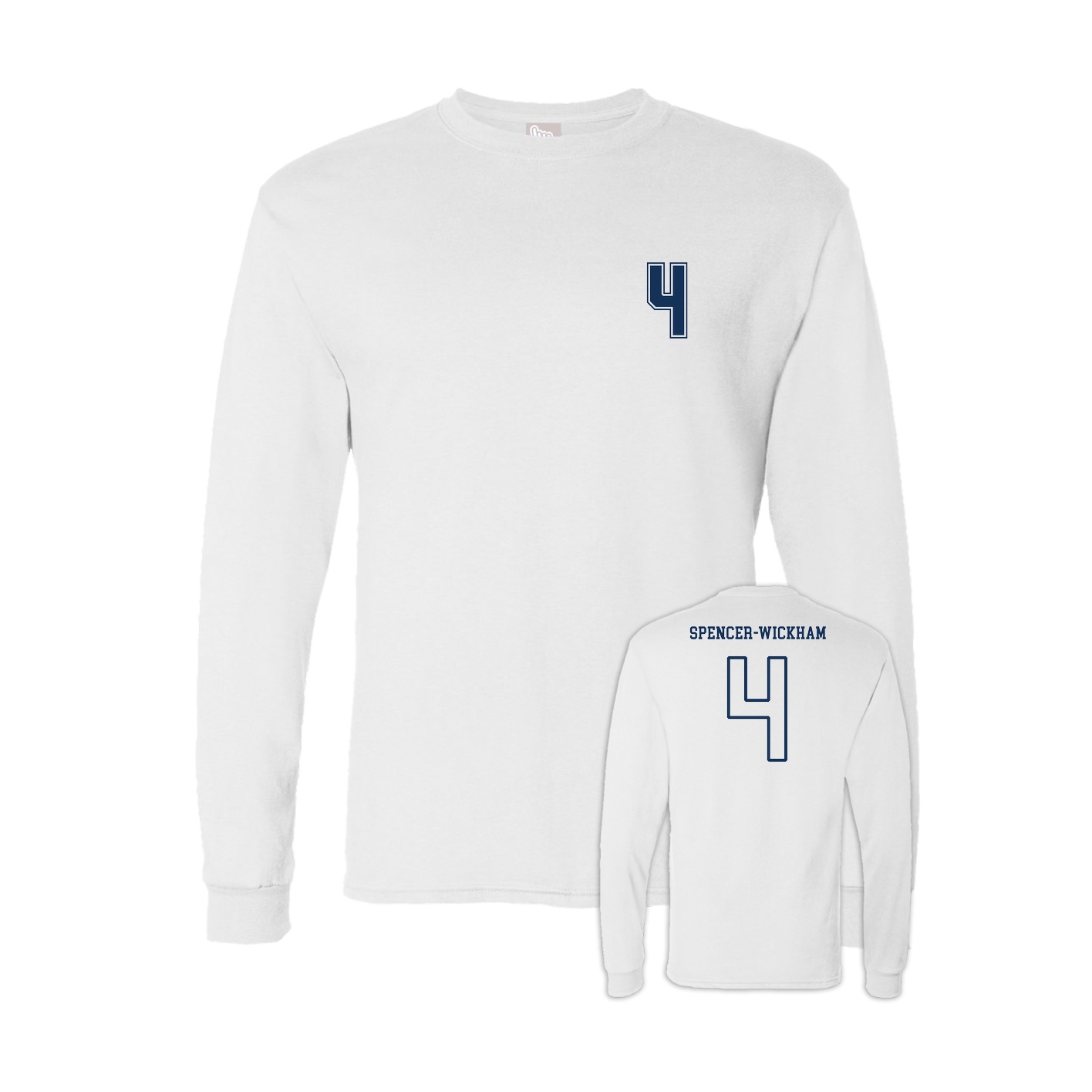 Long Sleeve Tee — Chest Back in White