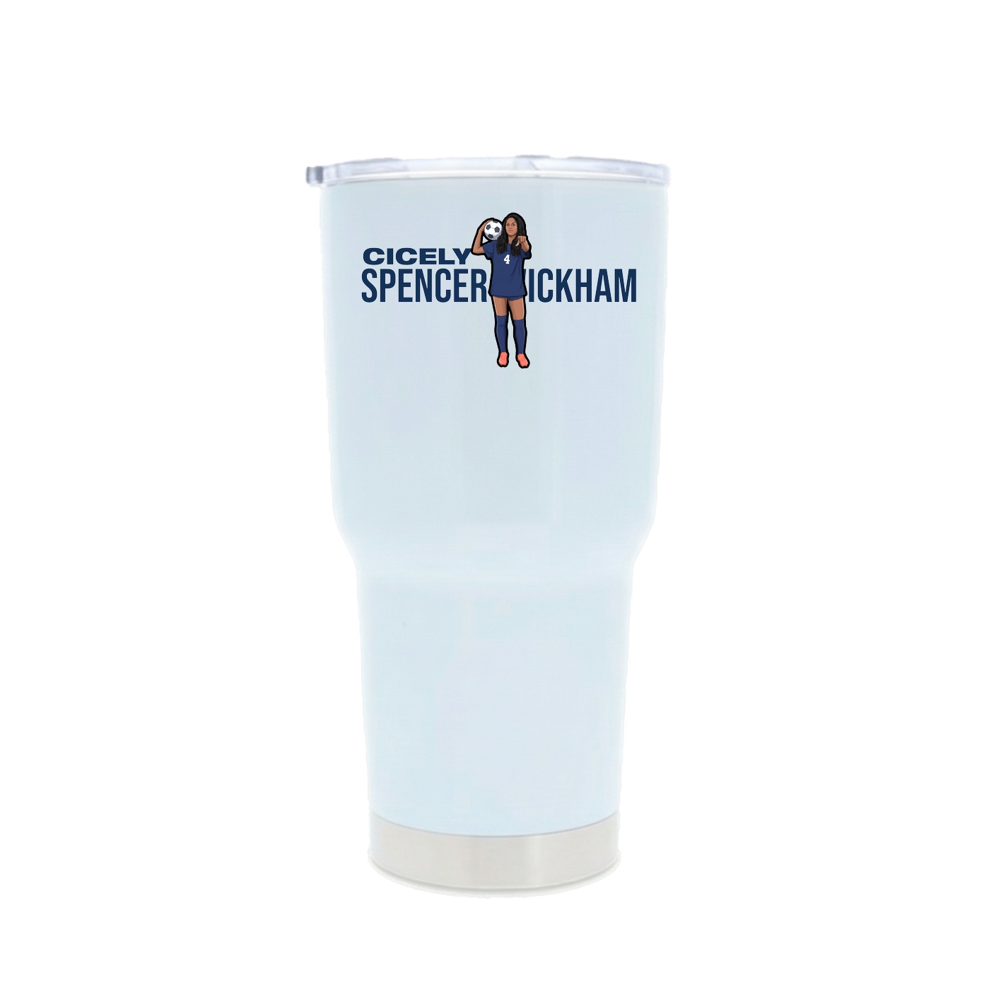 30oz Stainless Steel Tumbler — Player Name in White