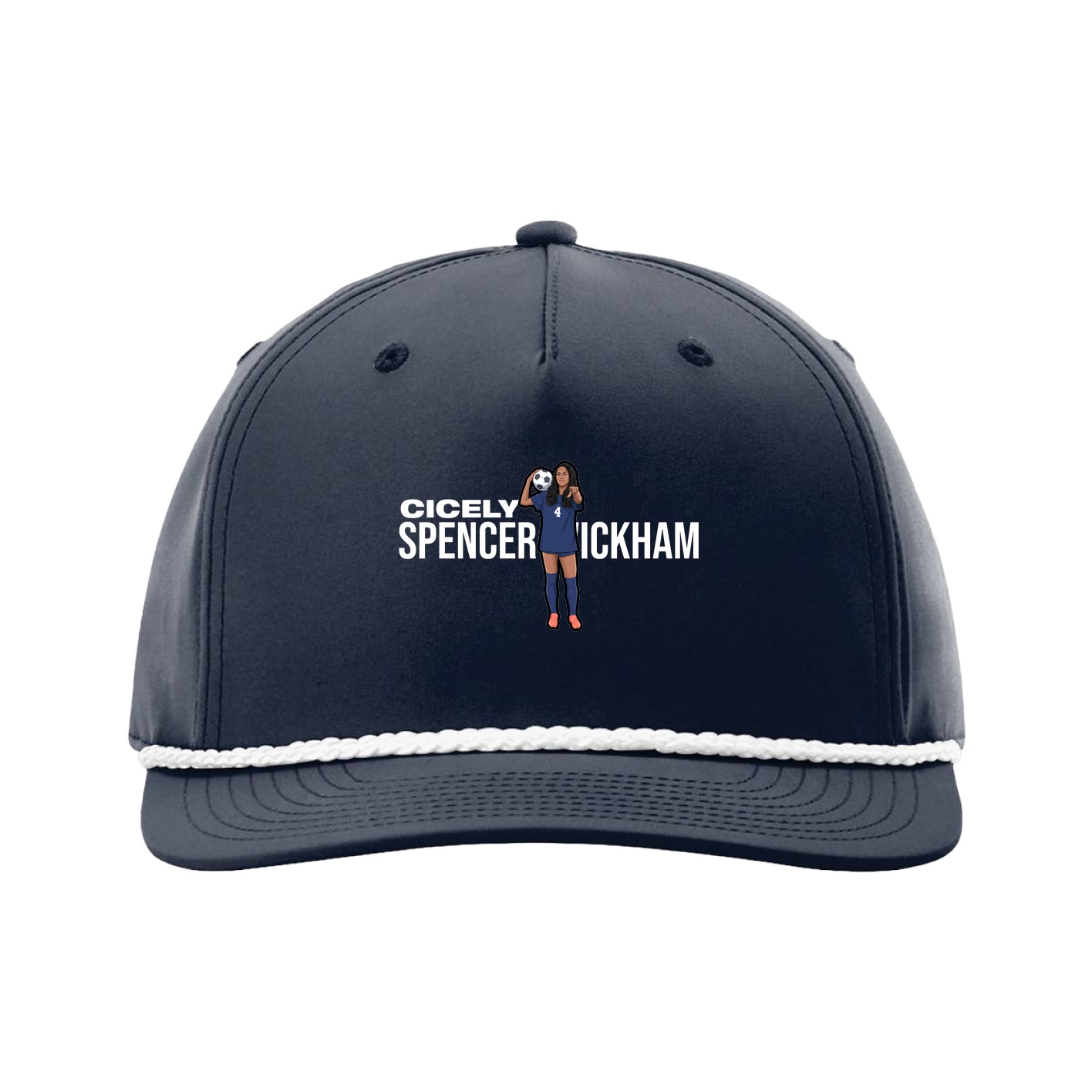 Five-Panel Classic Rope Cap — Player Name in Navy