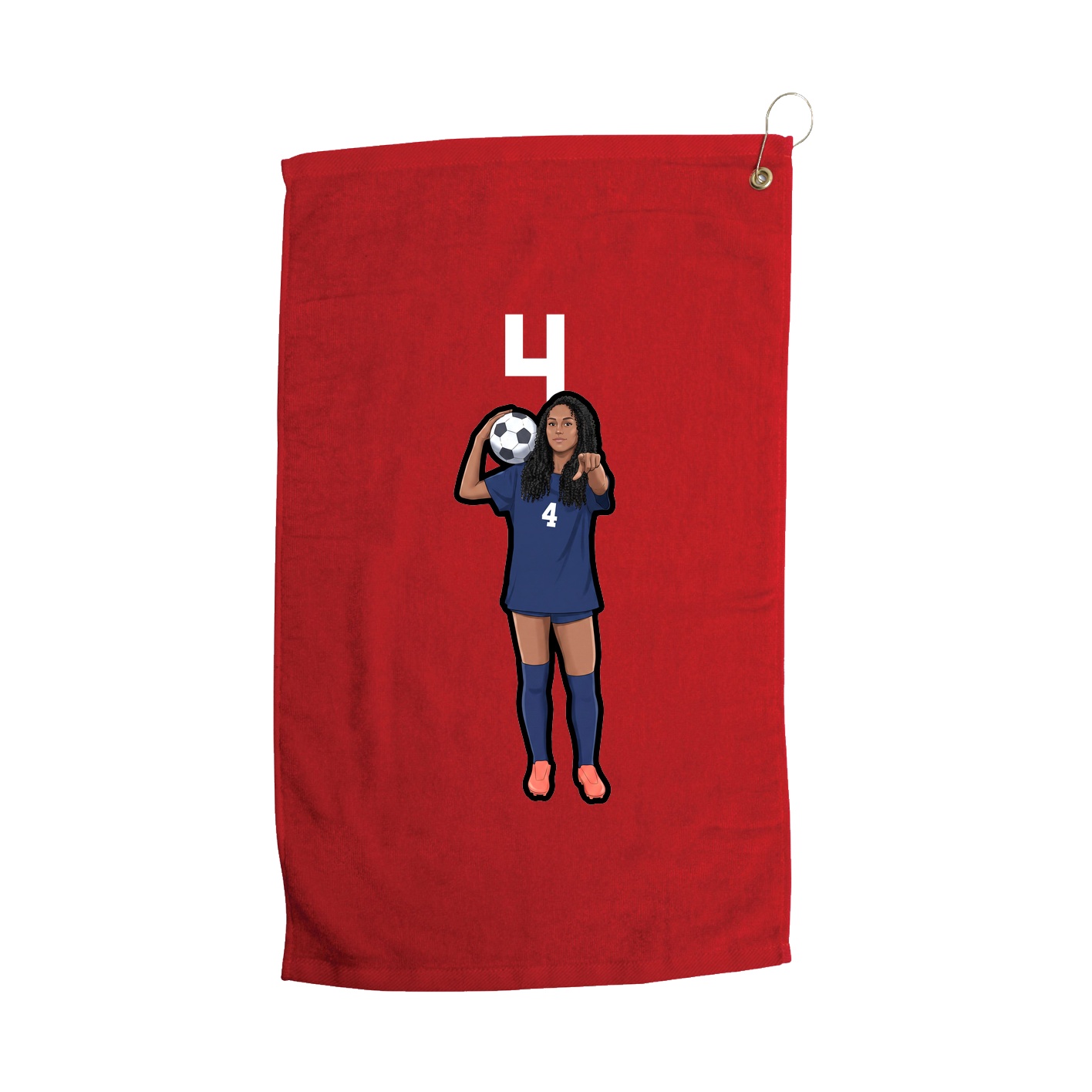 Golf Towel — Number Top in Red