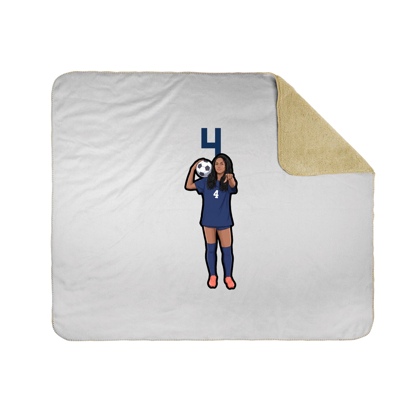 Throw Blanket — Number Top in White