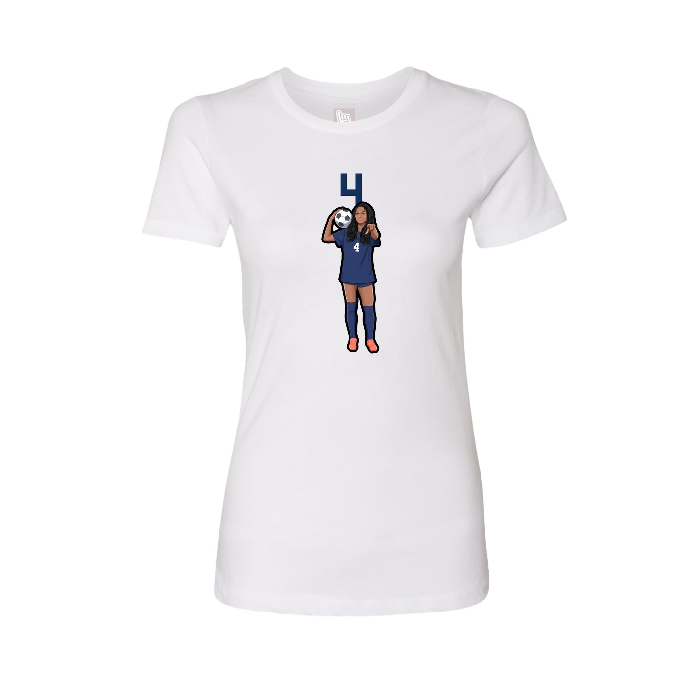Fitted Women's Tee — Number Top in White