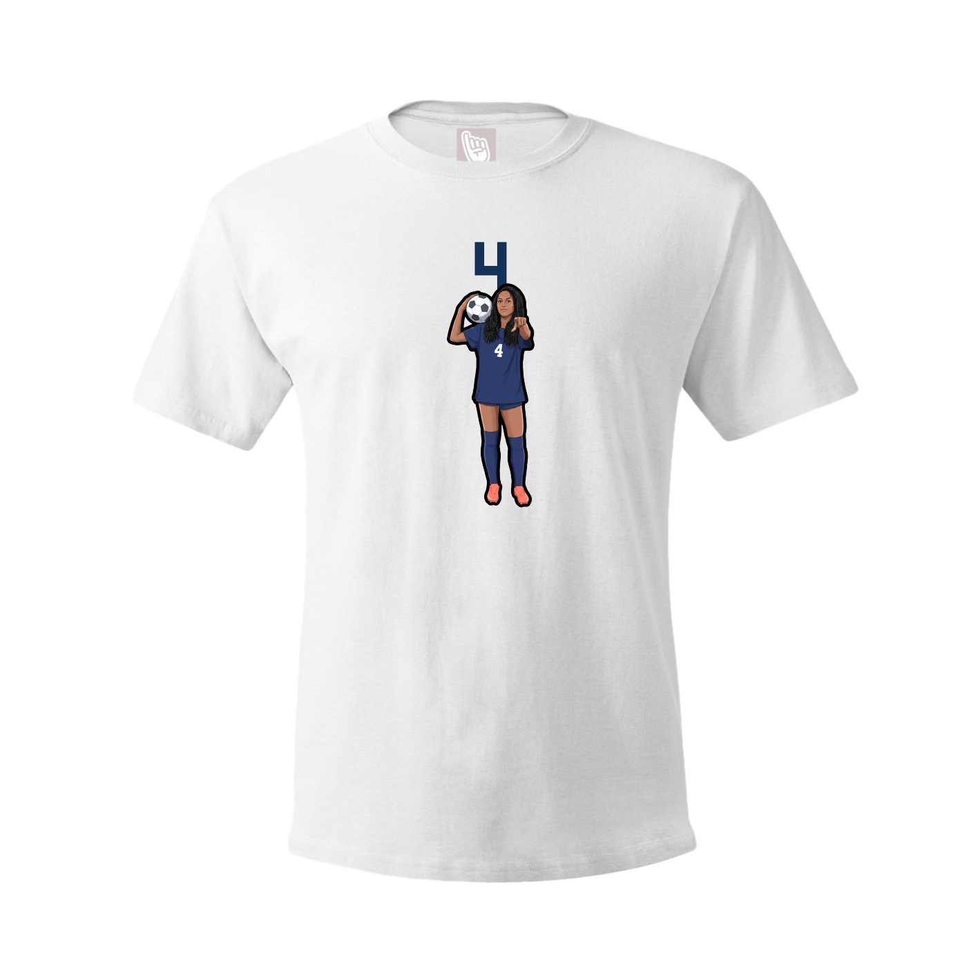 Youth Tee — Number Top in White