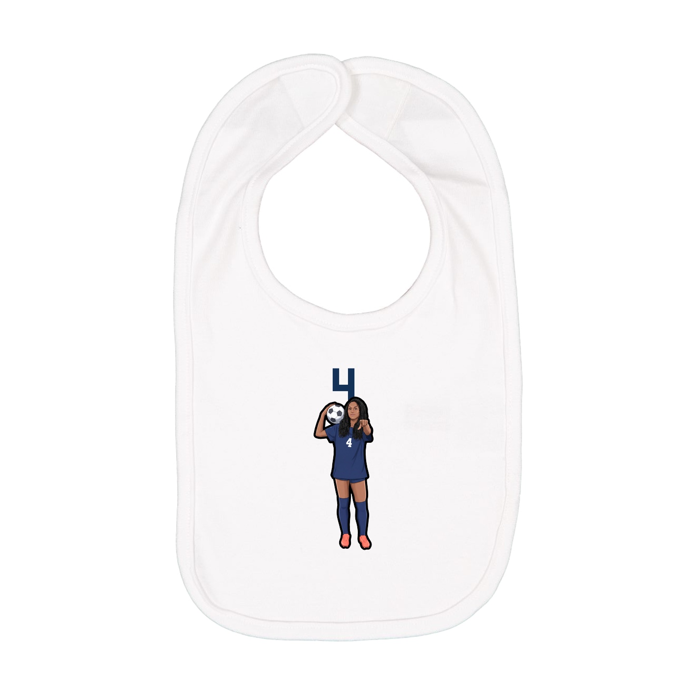 Infant Bib — Number Top in White