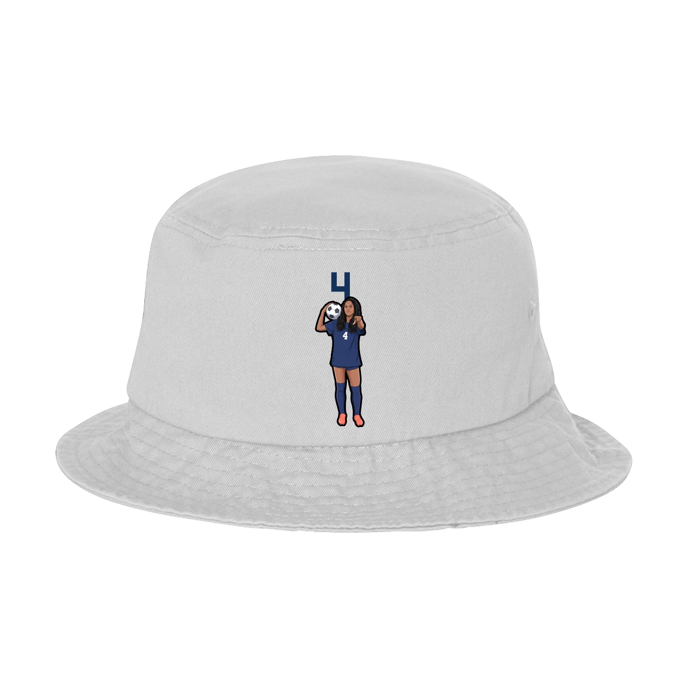 Bucket Cap — Number Top in White