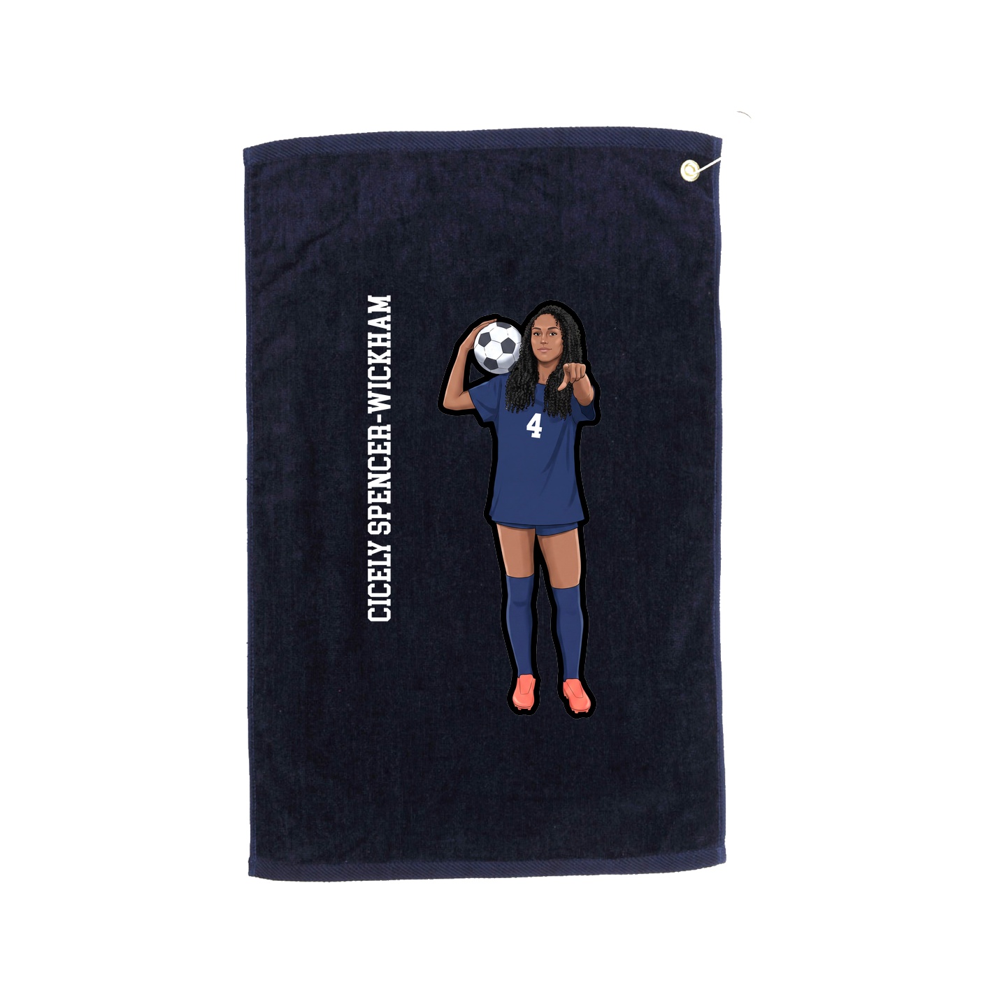 Golf Towel — Name Vertical in Navy
