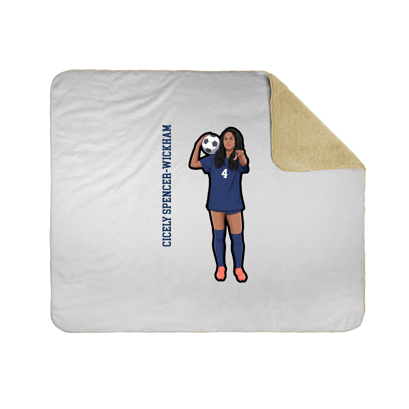 Throw Blanket — Name Vertical in White