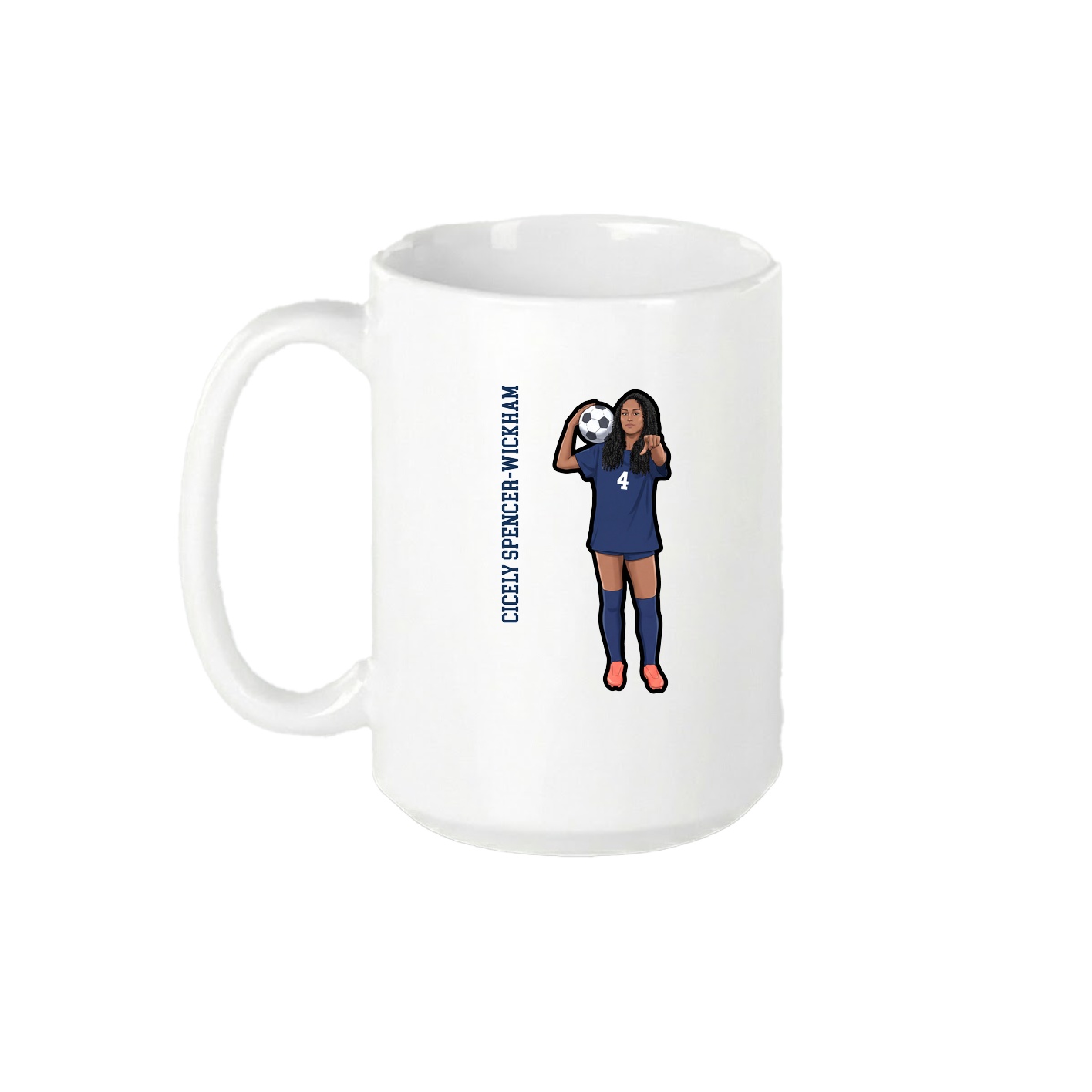 15oz Coffee Mug — Name Vertical in White
