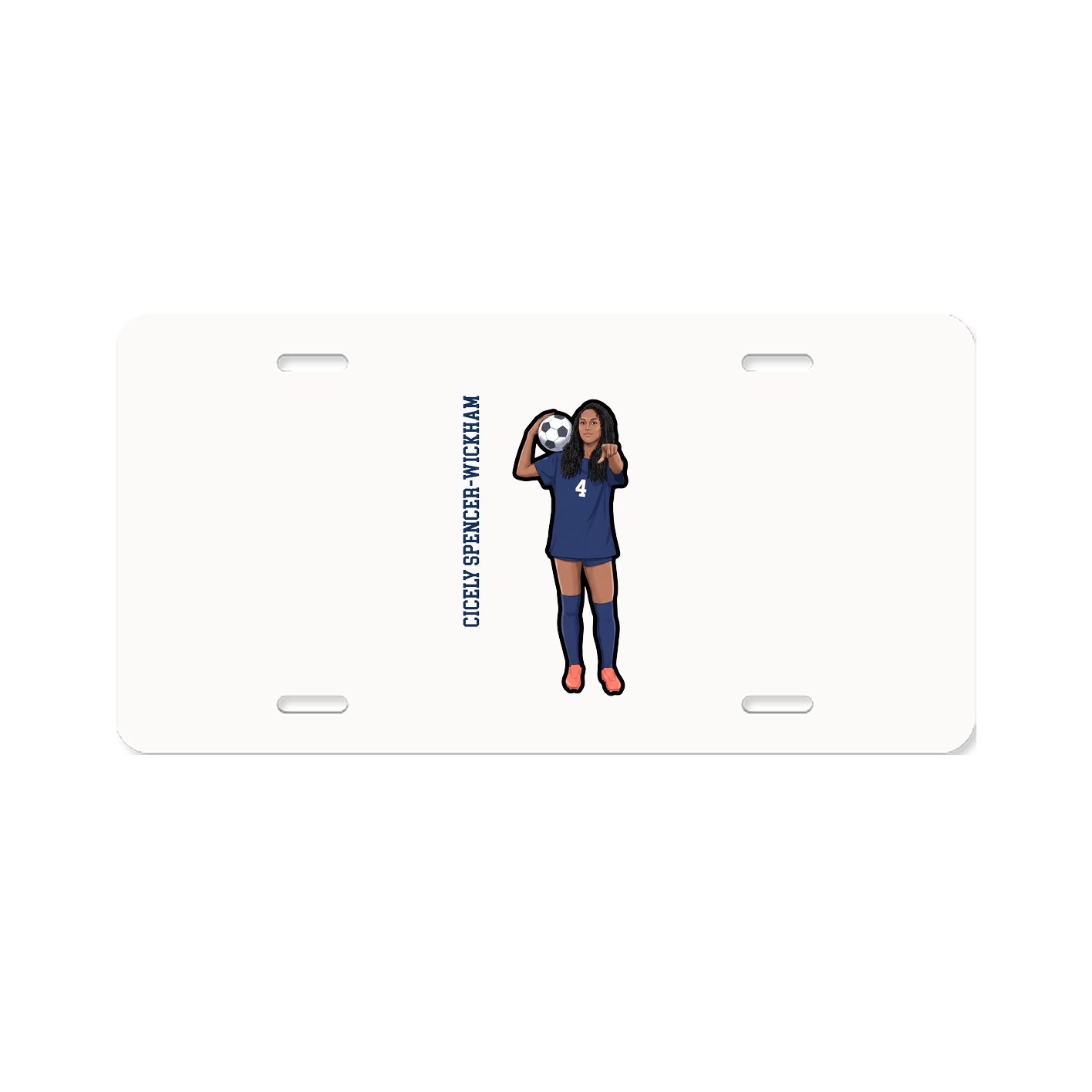 License Plate — Name Vertical in Classic