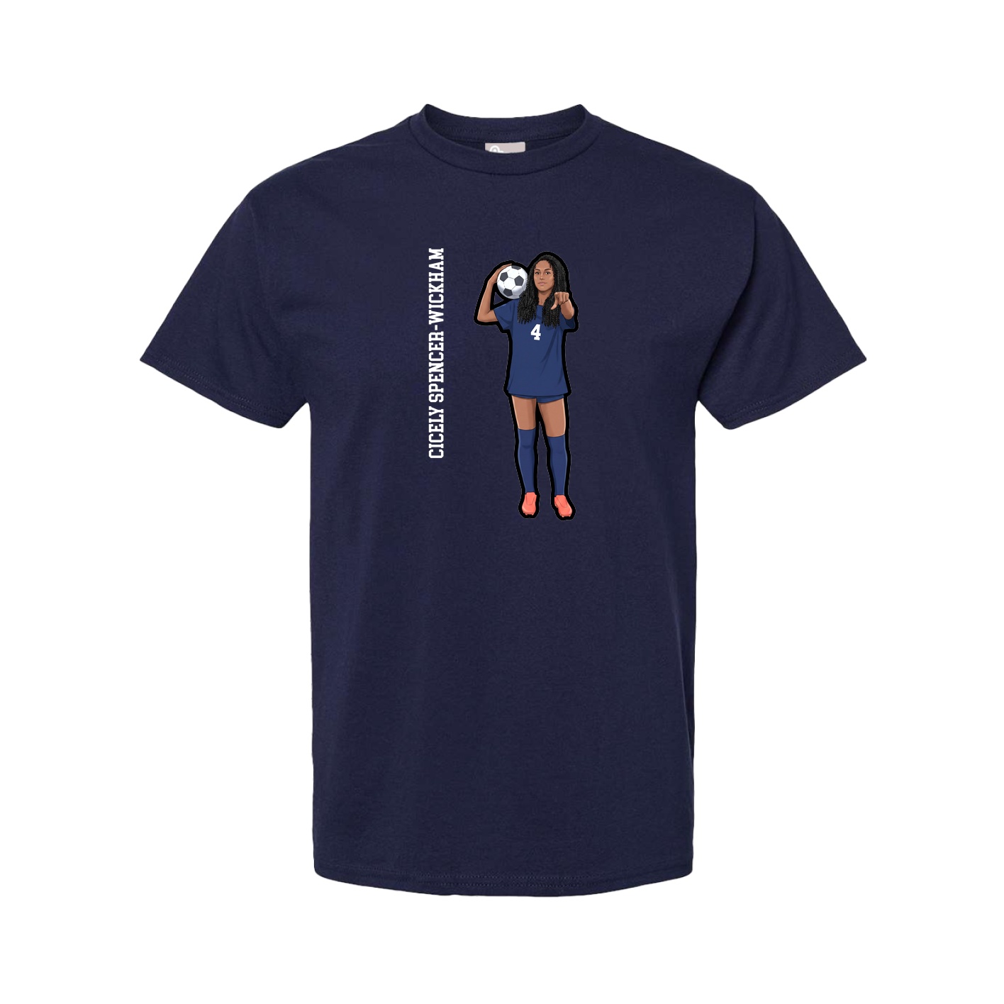 Youth Tee — Name Vertical in Navy
