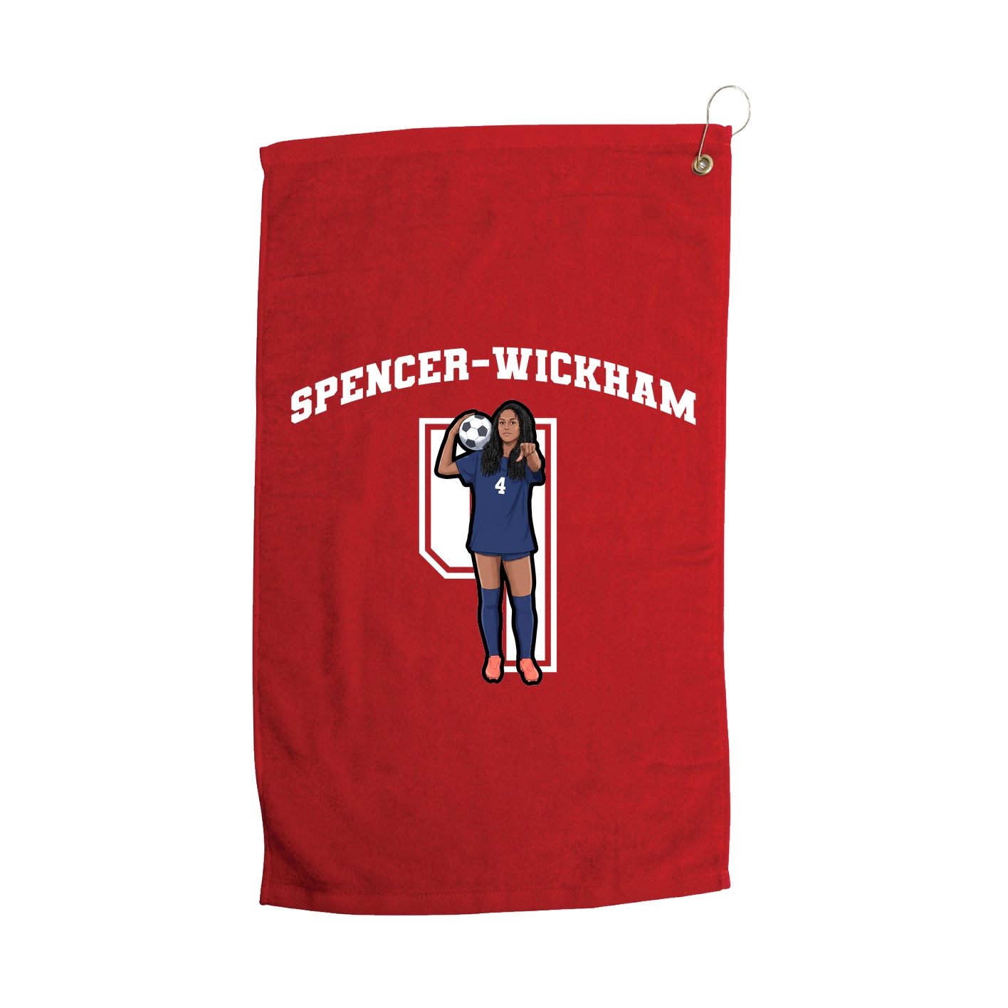 Golf Towel — Number in Red
