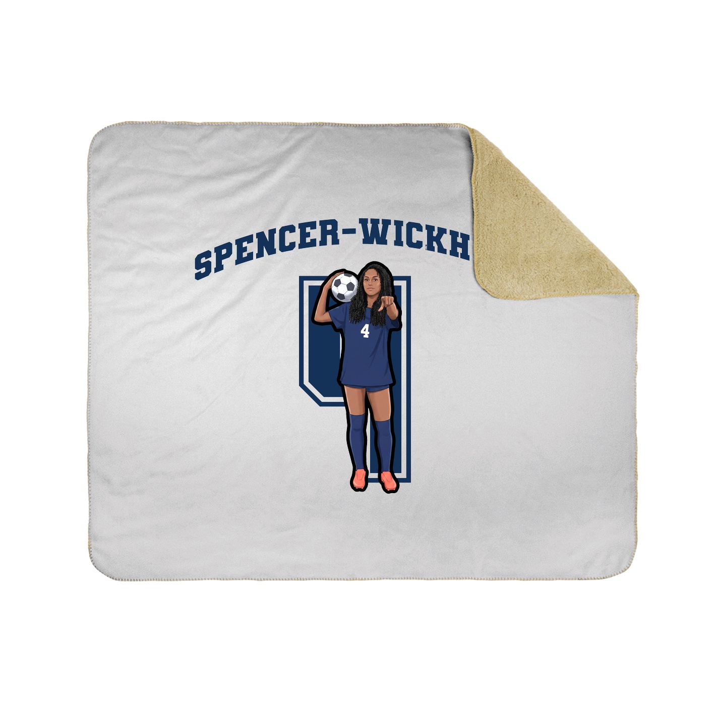 Throw Blanket — Number in White