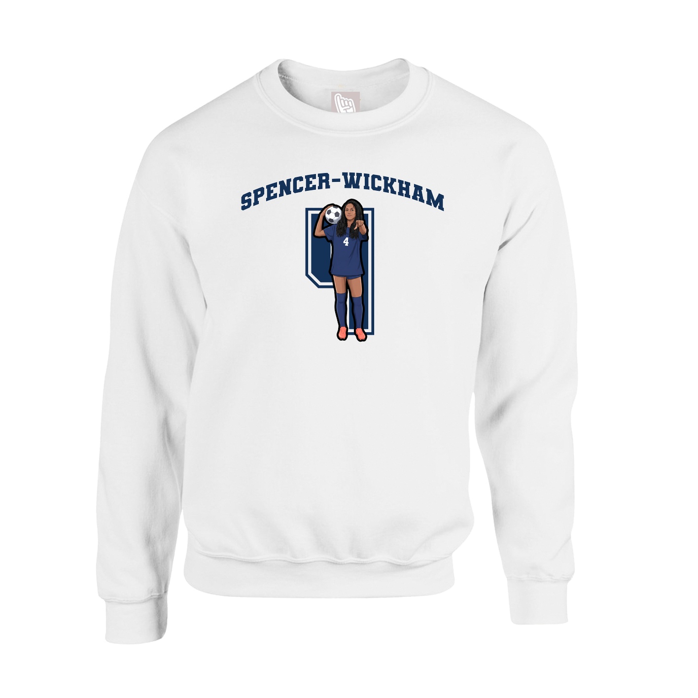 Fleece Crew — Number in White