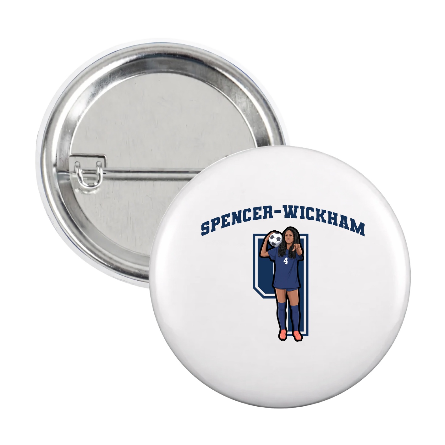 Game Day Button — Number in White