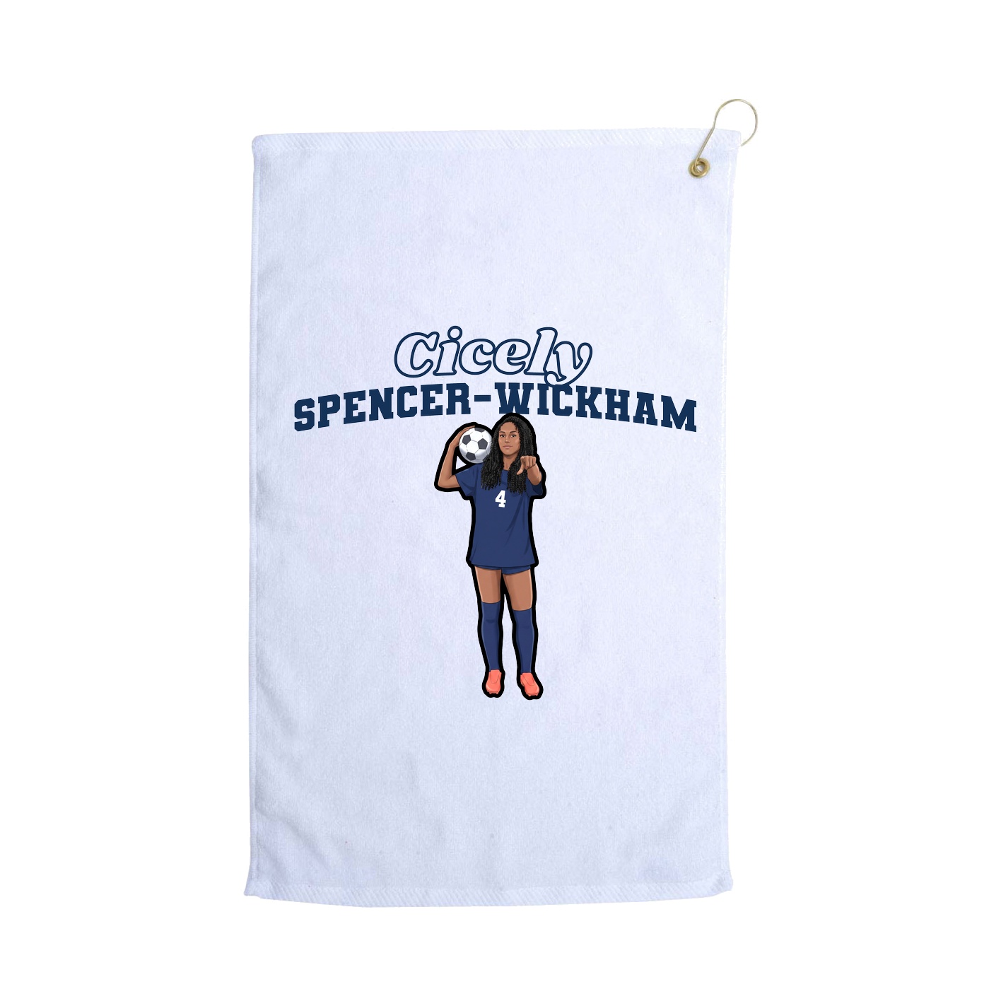 Golf Towel — Name Arch in White
