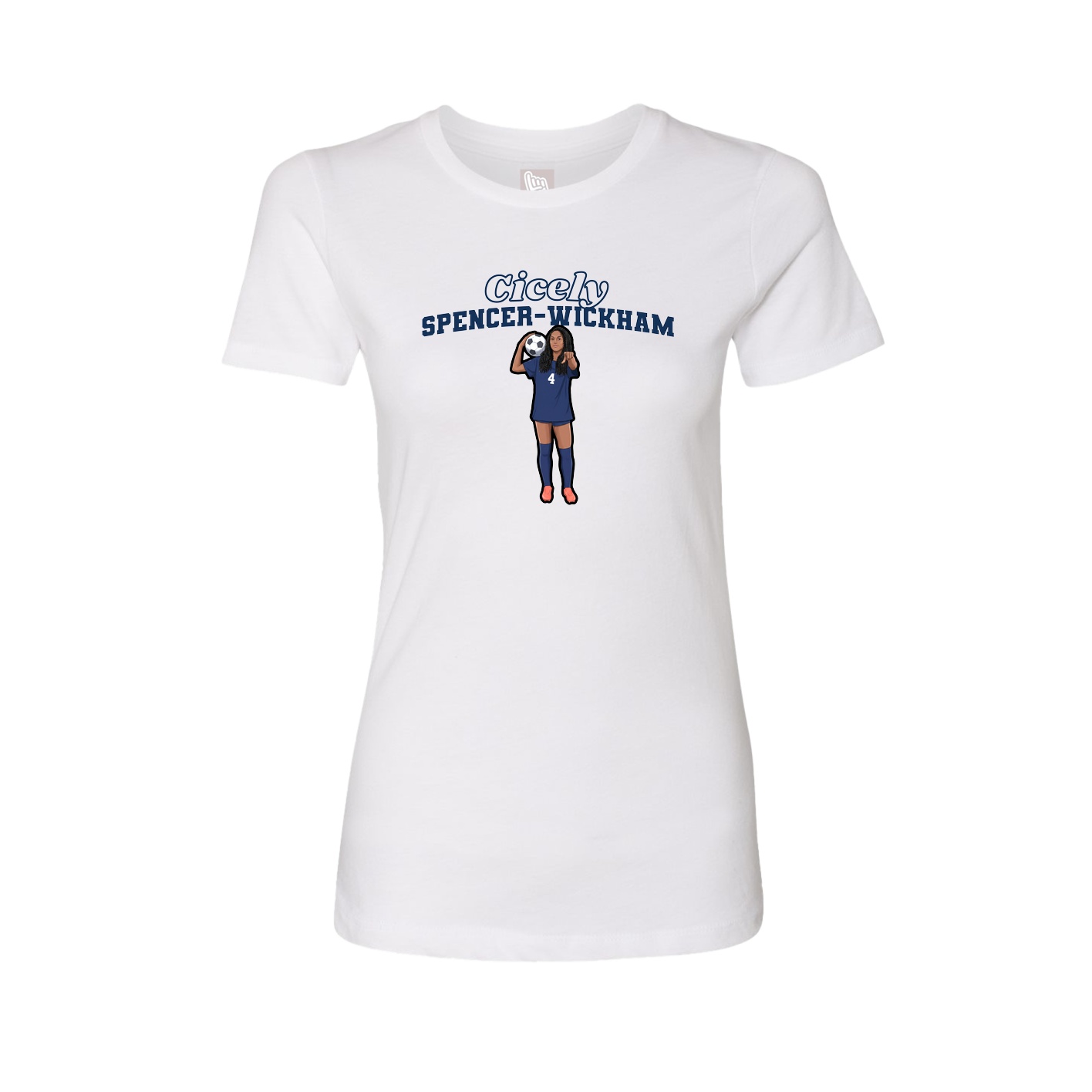 Fitted Women's Tee — Name Arch in White