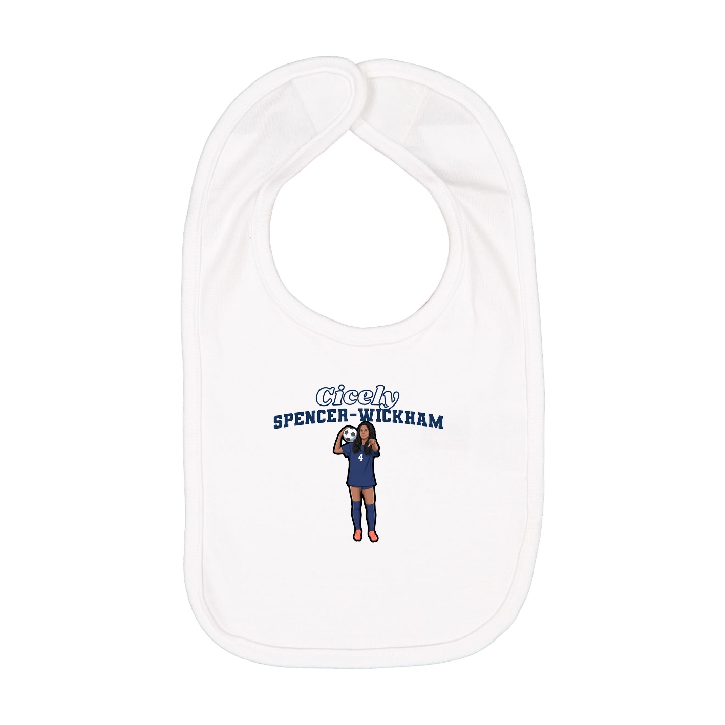 Infant Bib — Name Arch in White