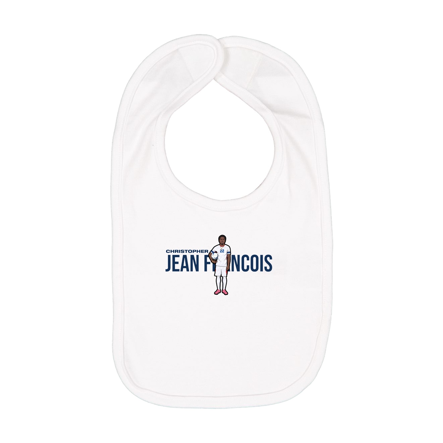 Infant Bib — Player Name in White
