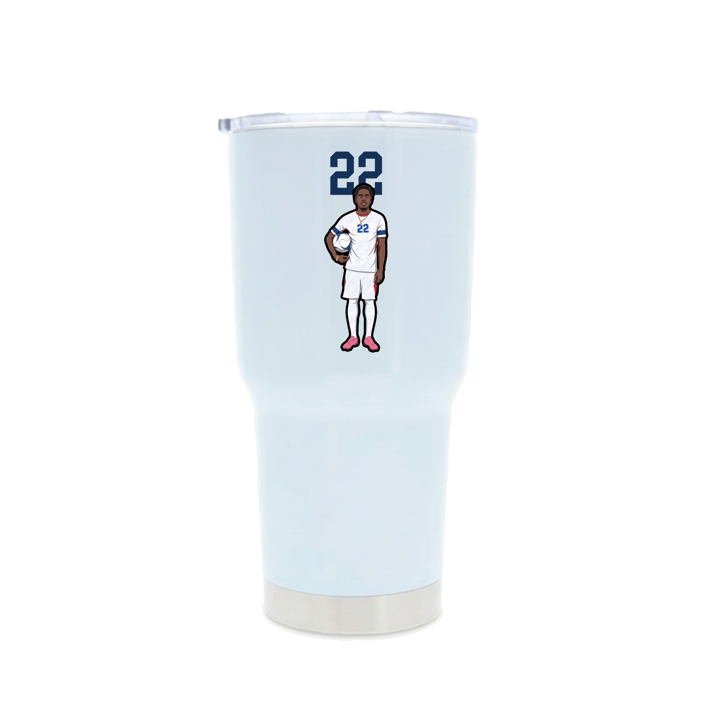30oz Stainless Steel Tumbler — Number Top in White