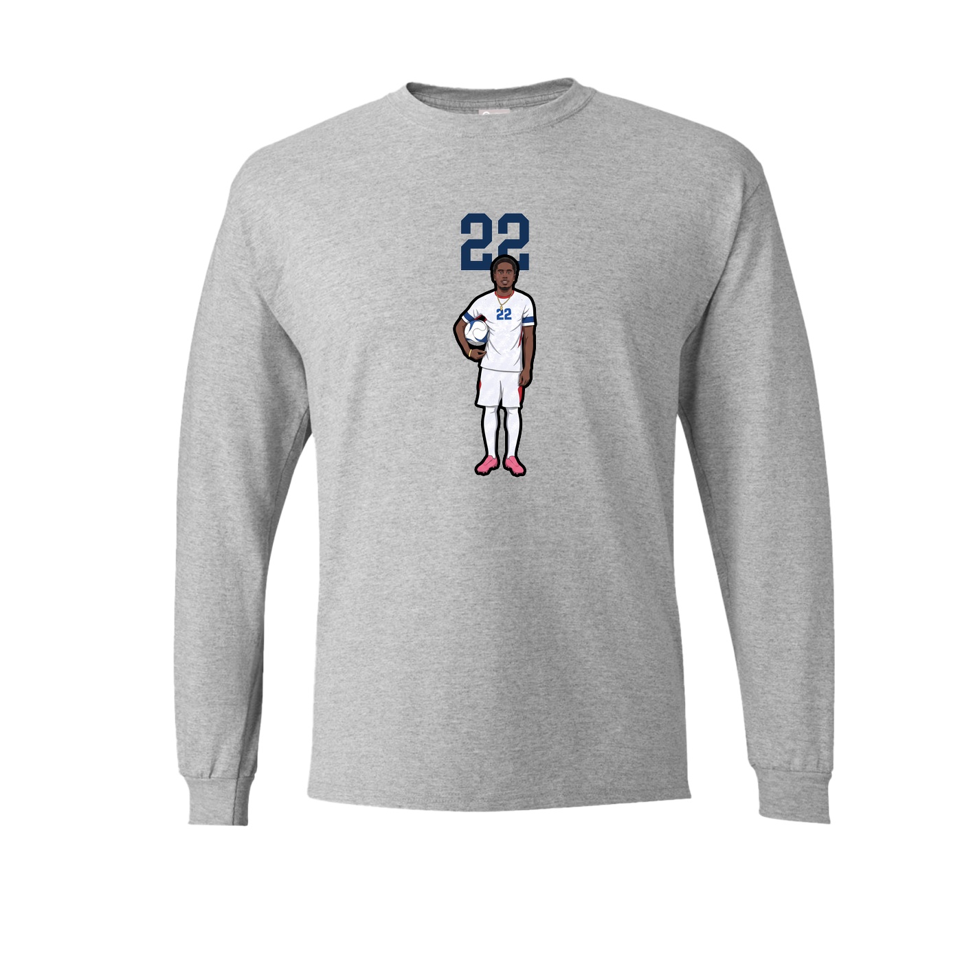 Long Sleeve Tee — Number Top in Grey