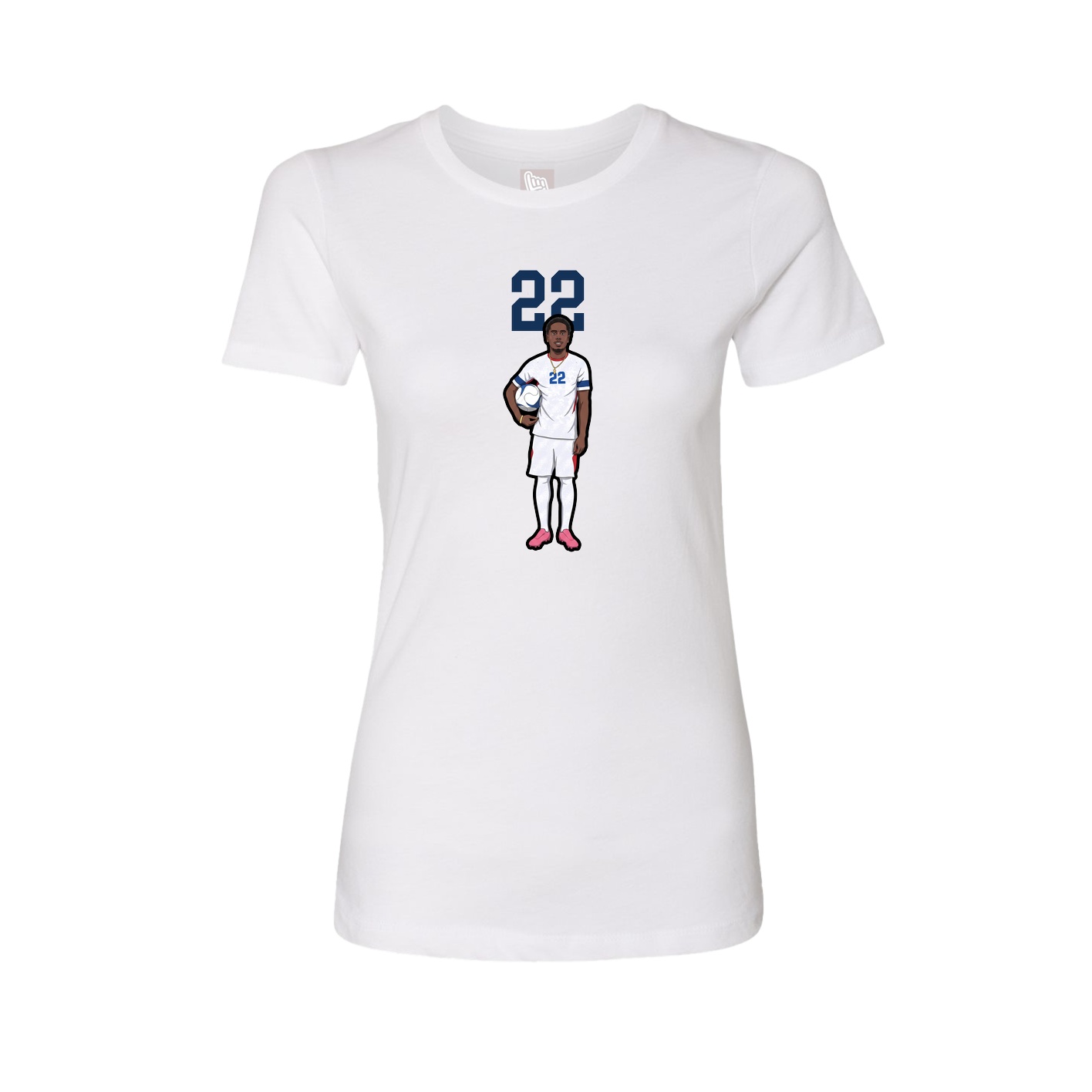 Fitted Women's Tee — Number Top in White