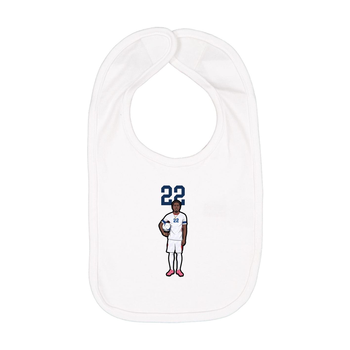 Infant Bib — Number Top in White