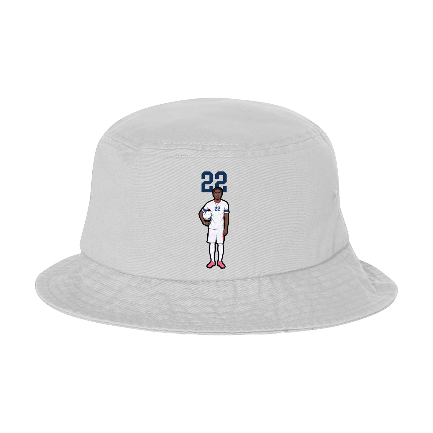 Bucket Cap — Number Top in White