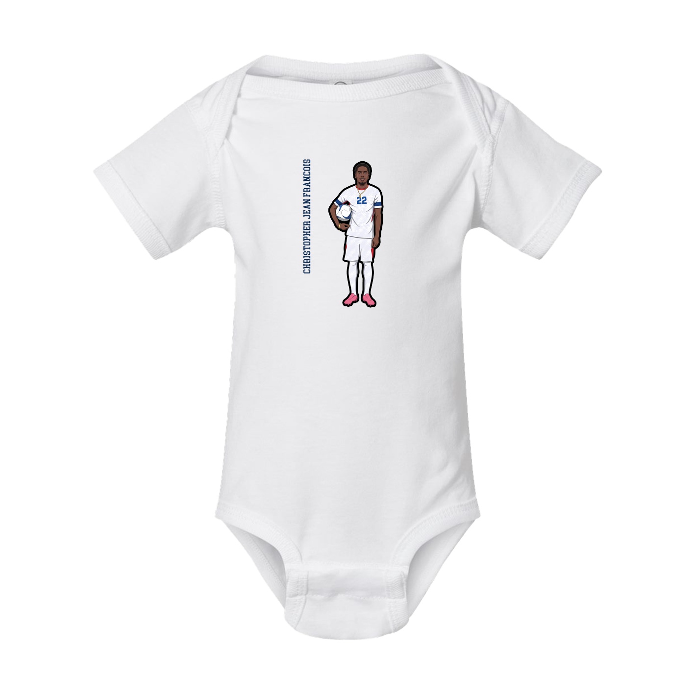 Baby Onesie — Name Vertical in White