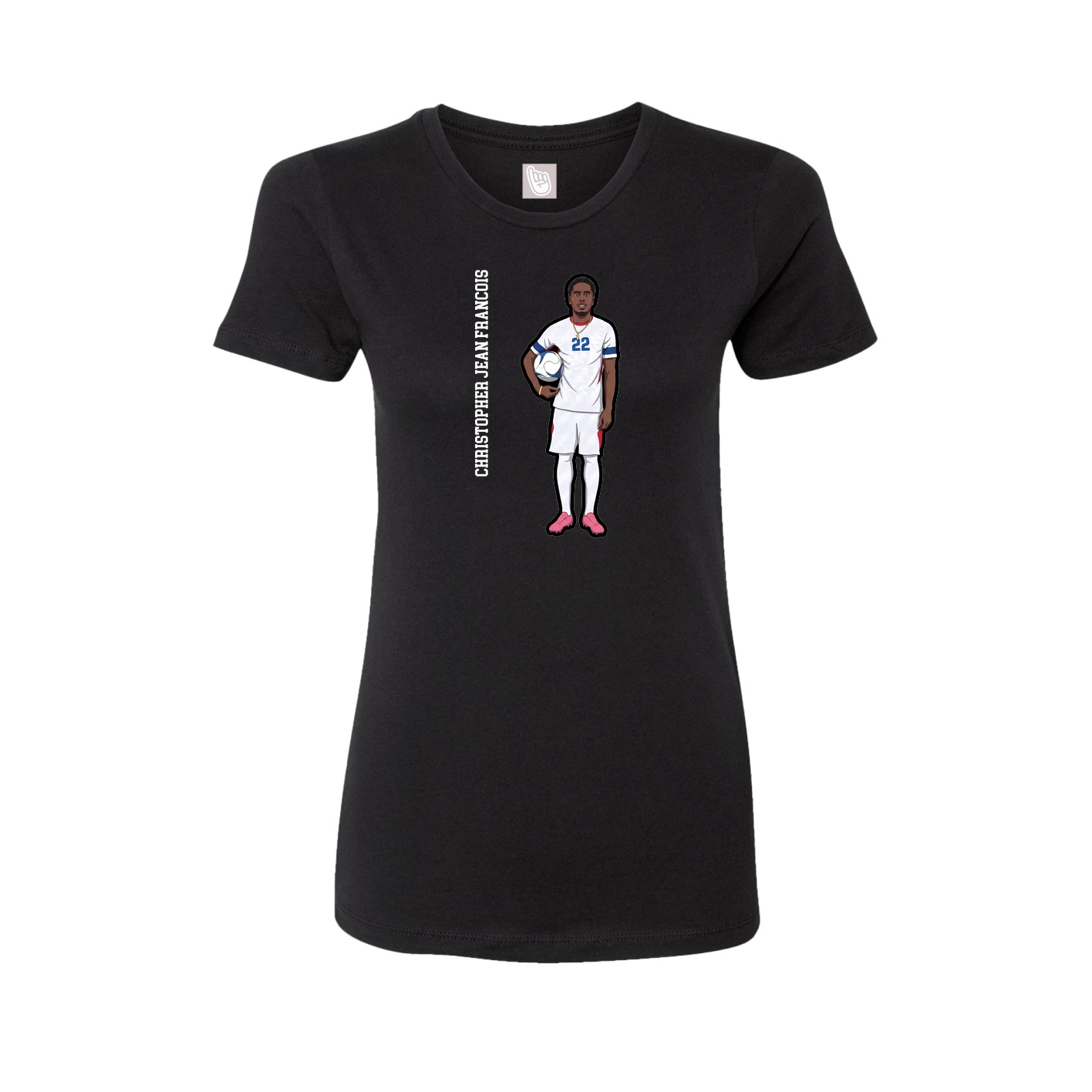 Fitted Women's Tee — Name Vertical in Black