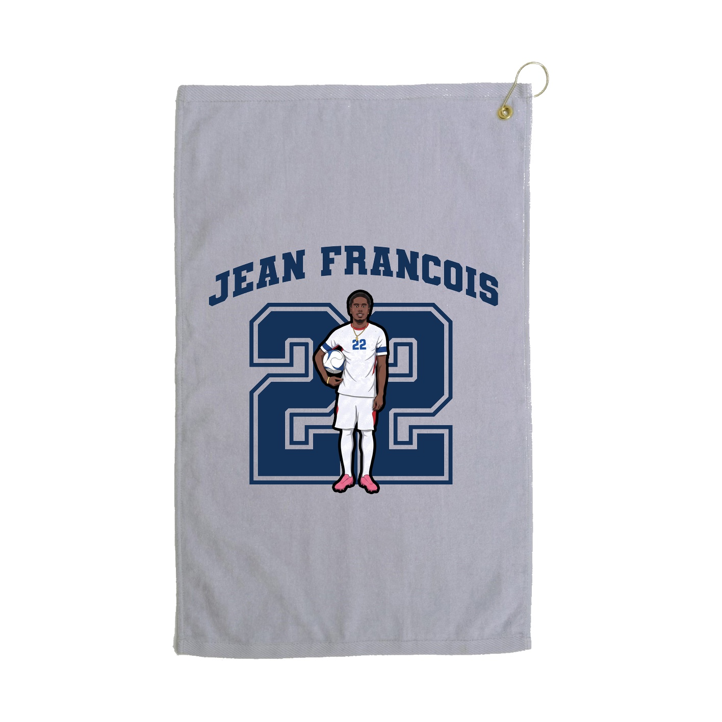 Golf Towel — Number in Grey