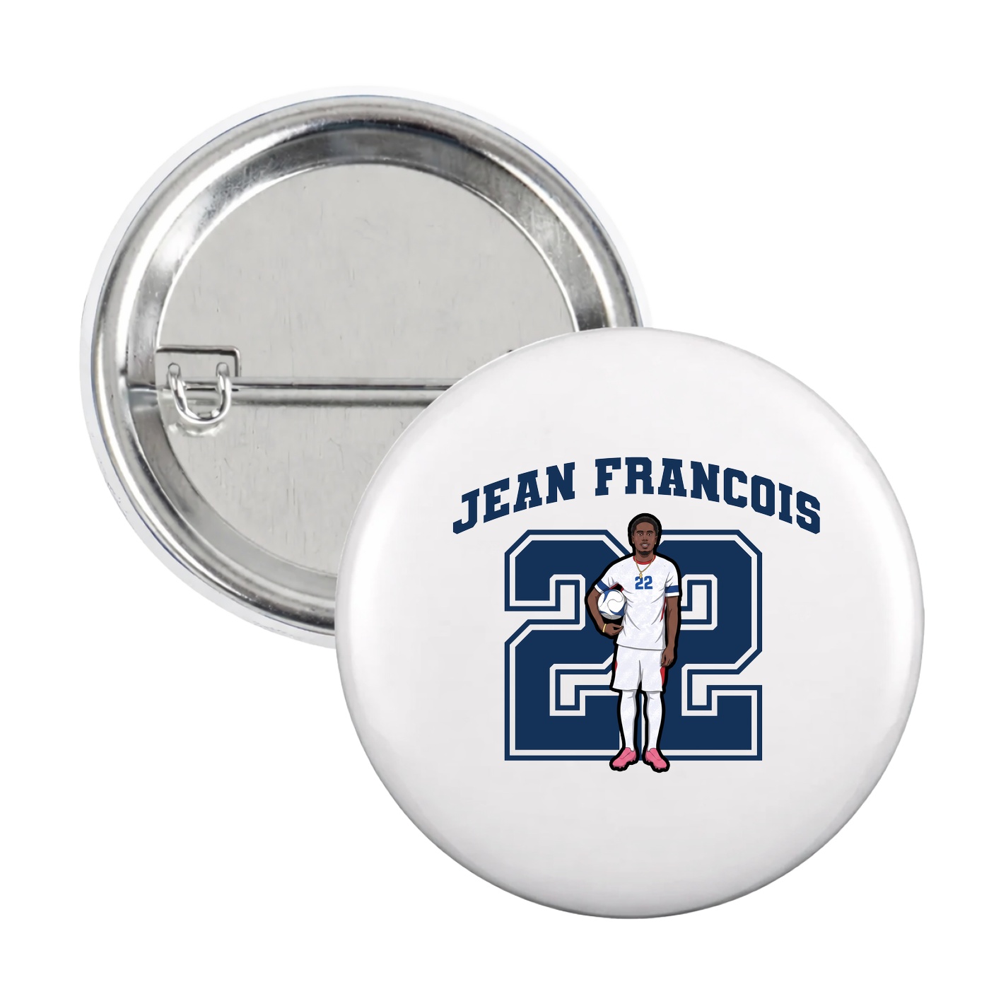 Game Day Button — Number in White