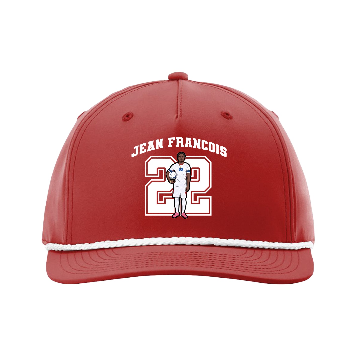 Five-Panel Classic Rope Cap — Number in Red