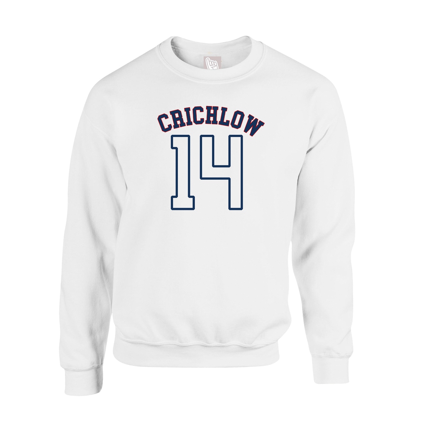 Fleece Crew — Shirsey Arch in White