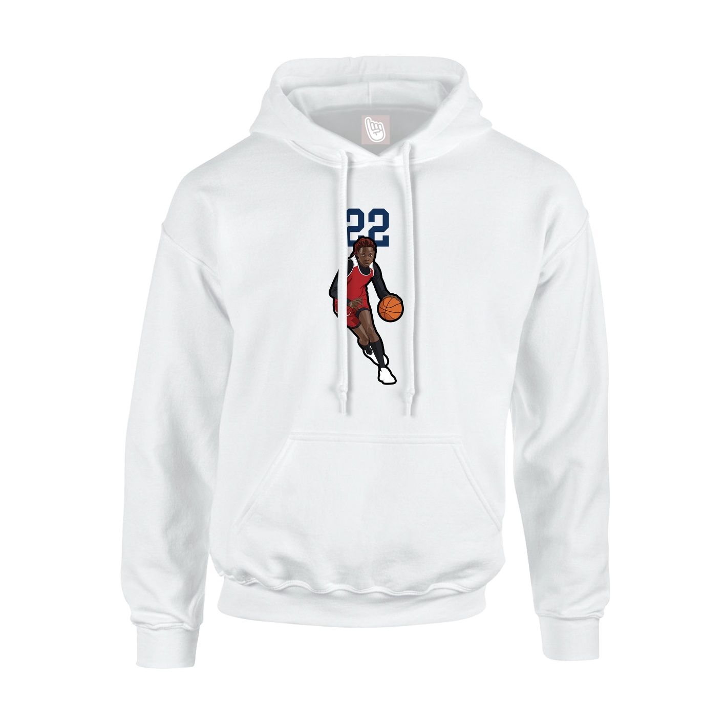 Youth Hoodie — Number Top in White