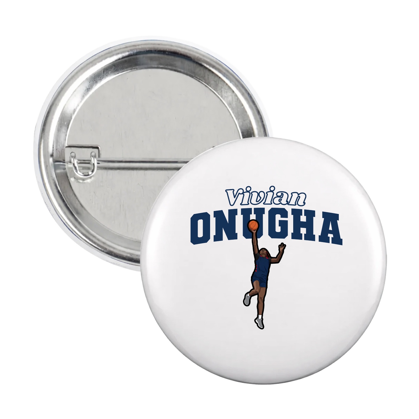 Game Day Button — Name Arch in White