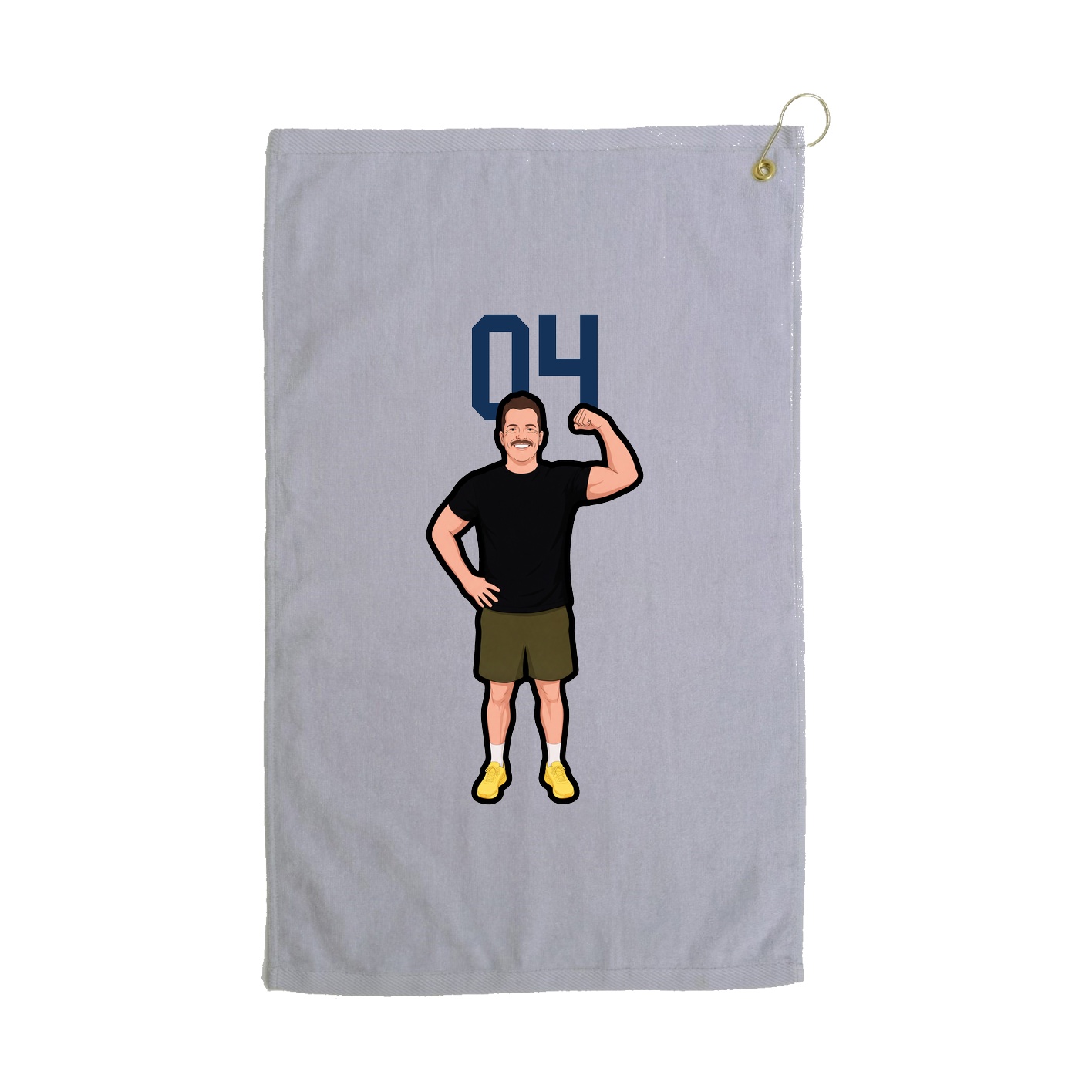 Golf Towel — Number Top in Grey