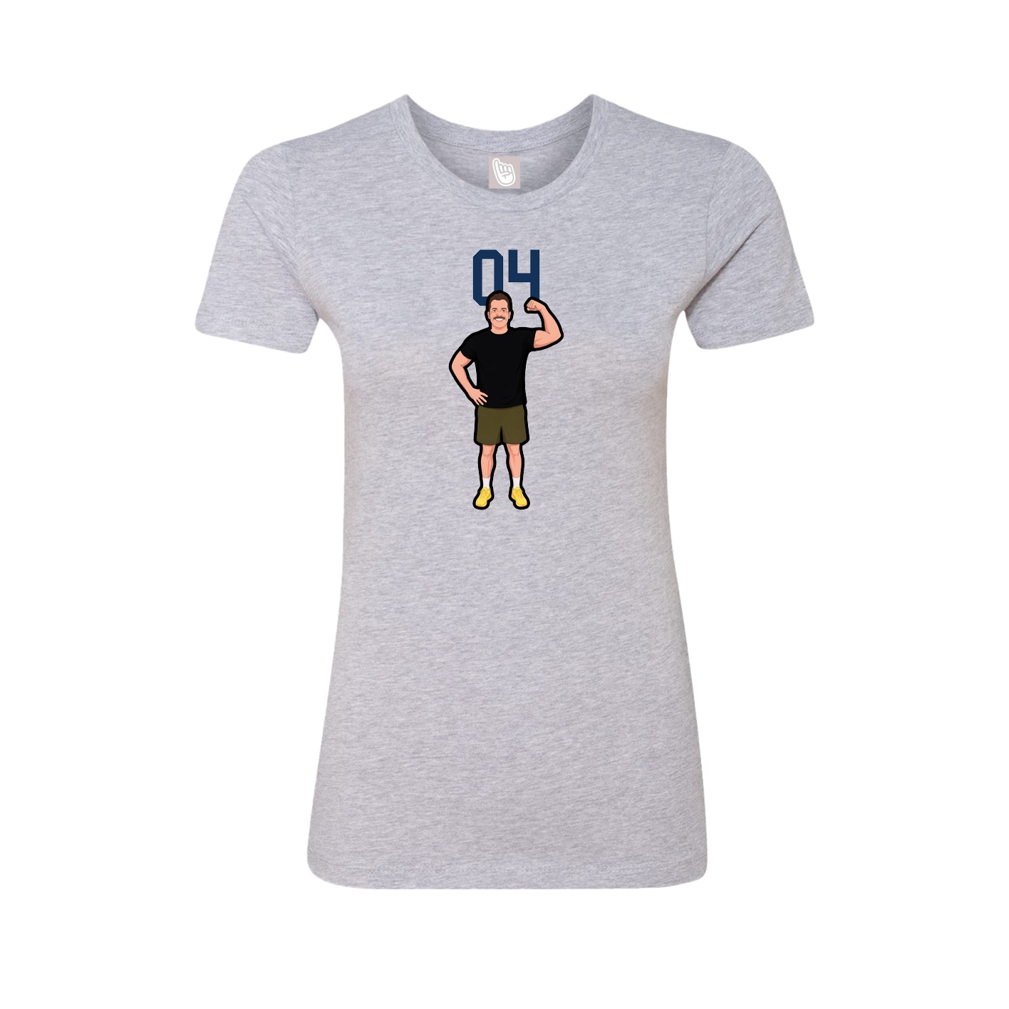 Fitted Women's Tee — Number Top in Grey