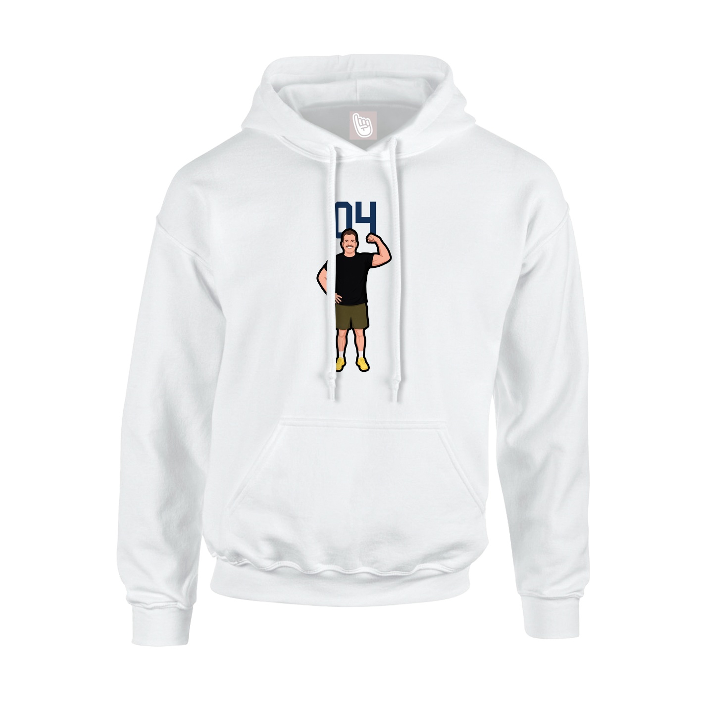 Youth Hoodie — Number Top in White