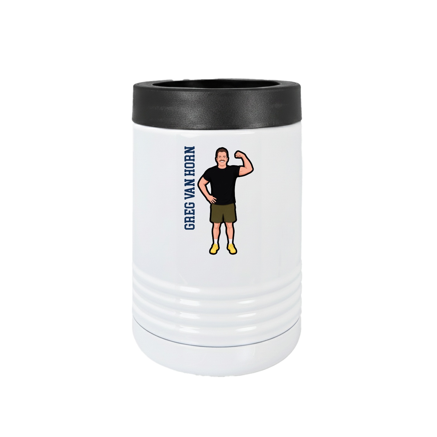 Beverage Holder — Name Vertical in White